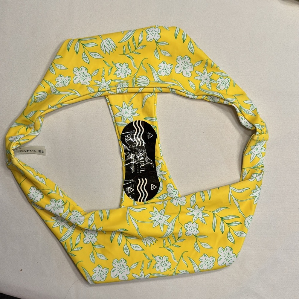 NWT ZAFUL Yellow Floral Bikini Set. size 8 - Picture 3 of 4
